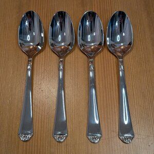 Lot of 4 LENOX 18/10 Stainless BRITISH COLONIAL Glossy 7" Oval Soup Table Spoons